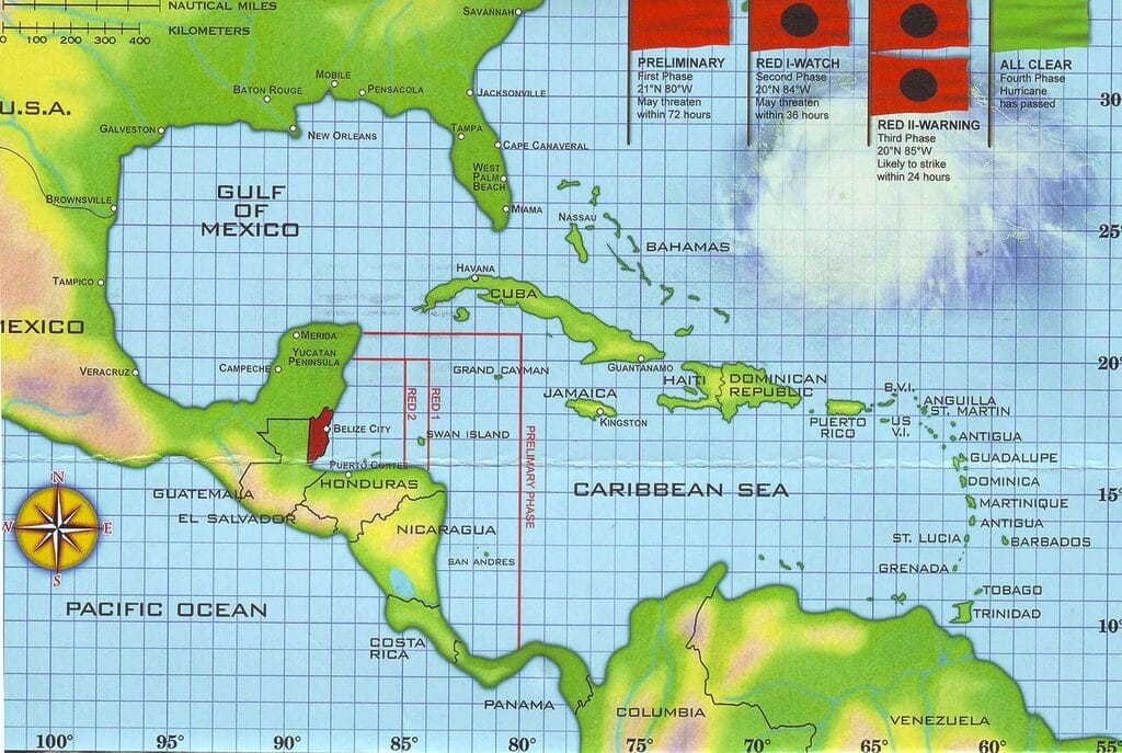 Hurricane Tracking Map Belize with alvin
