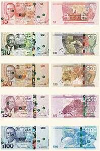 New banknotes Belize 2025 with George Price and Philip Goldson